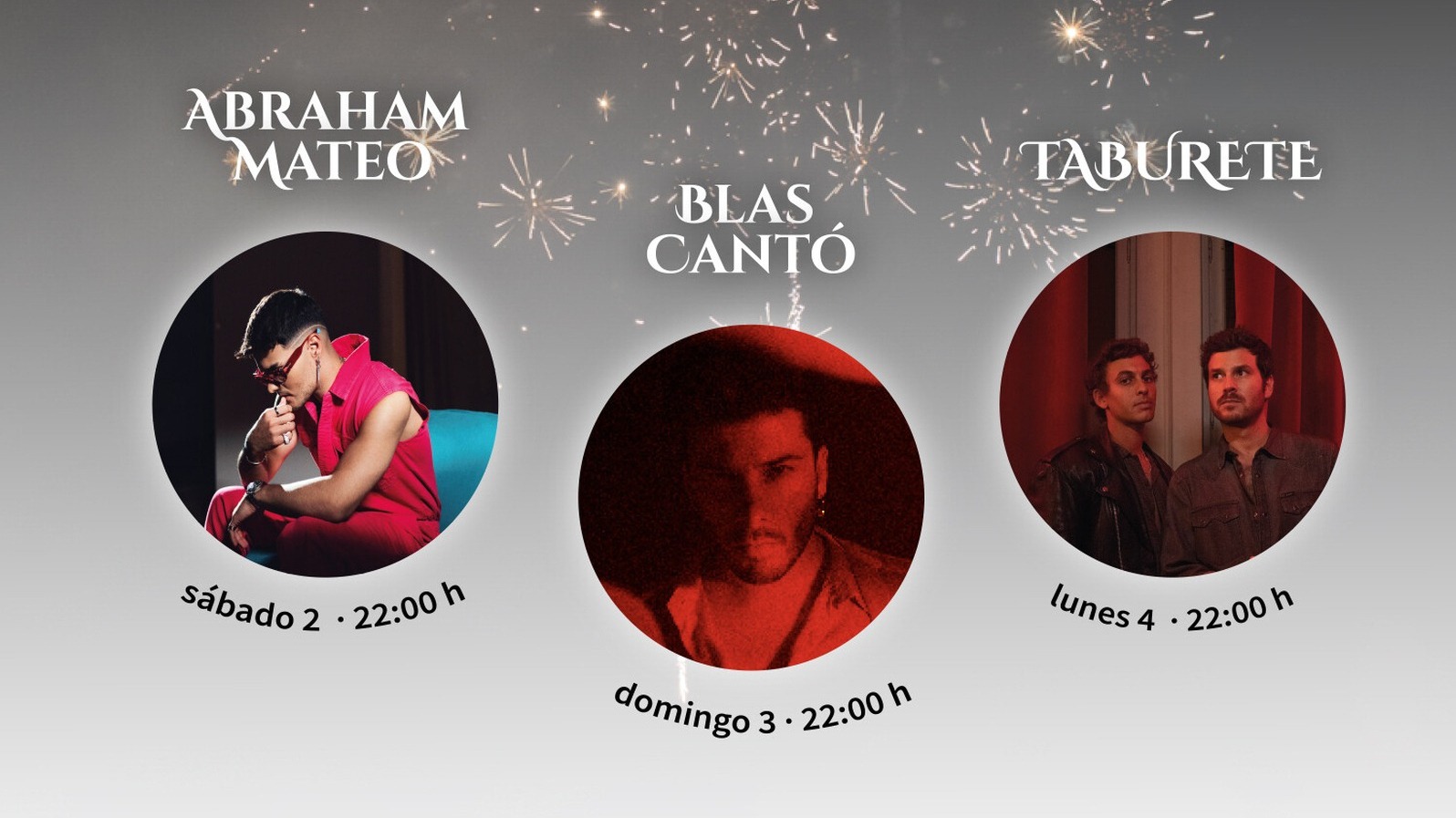 Conciertos de Taburete, Abraham Mateo y Blas Cantó en el programa fiestas de la Consolación 2023 de Pozuelo