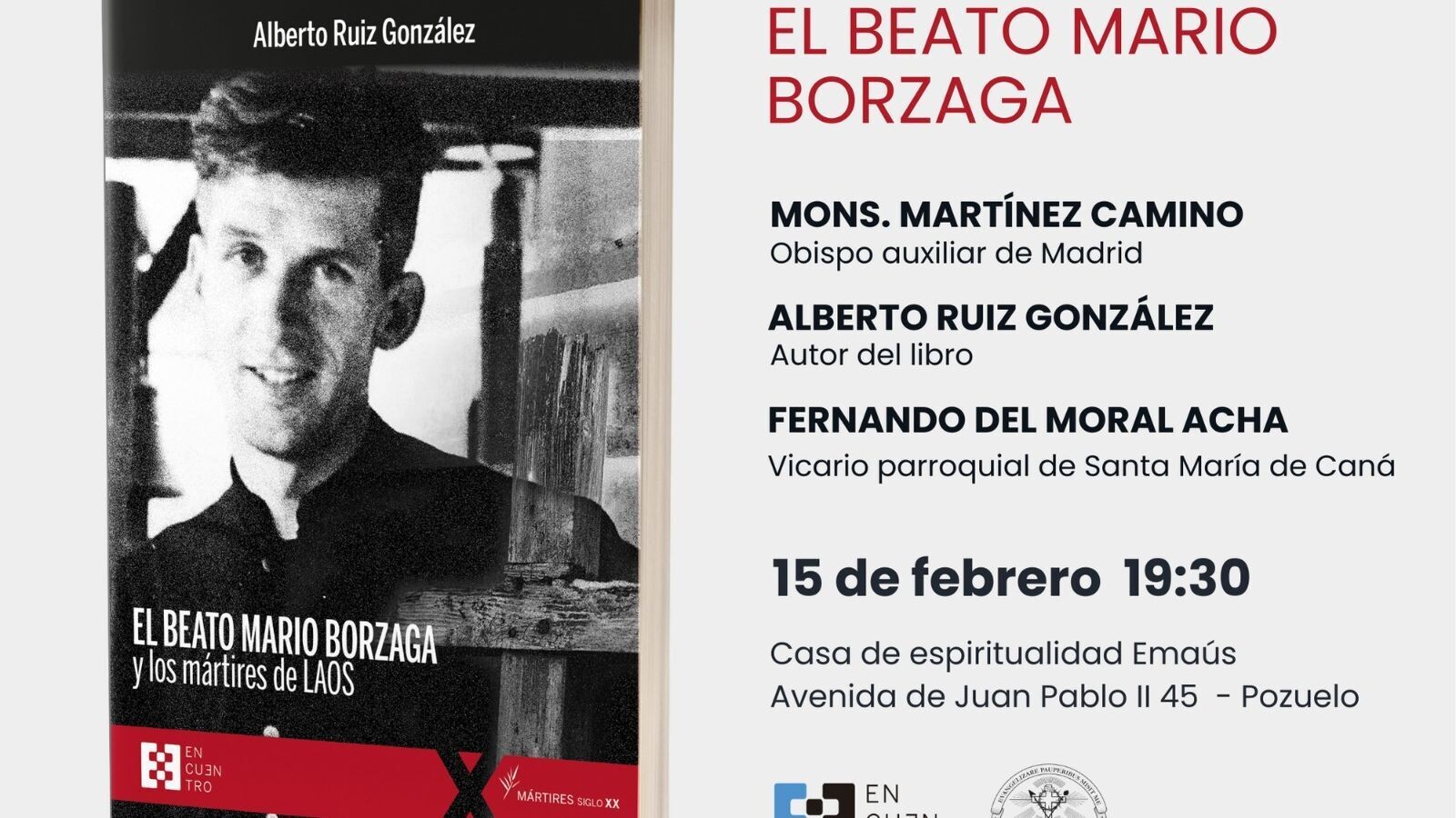 La Casa de Emaús de Pozuelo acogerá la presentación del libro "El beato Mario Borzaga y los mártires de Laos"