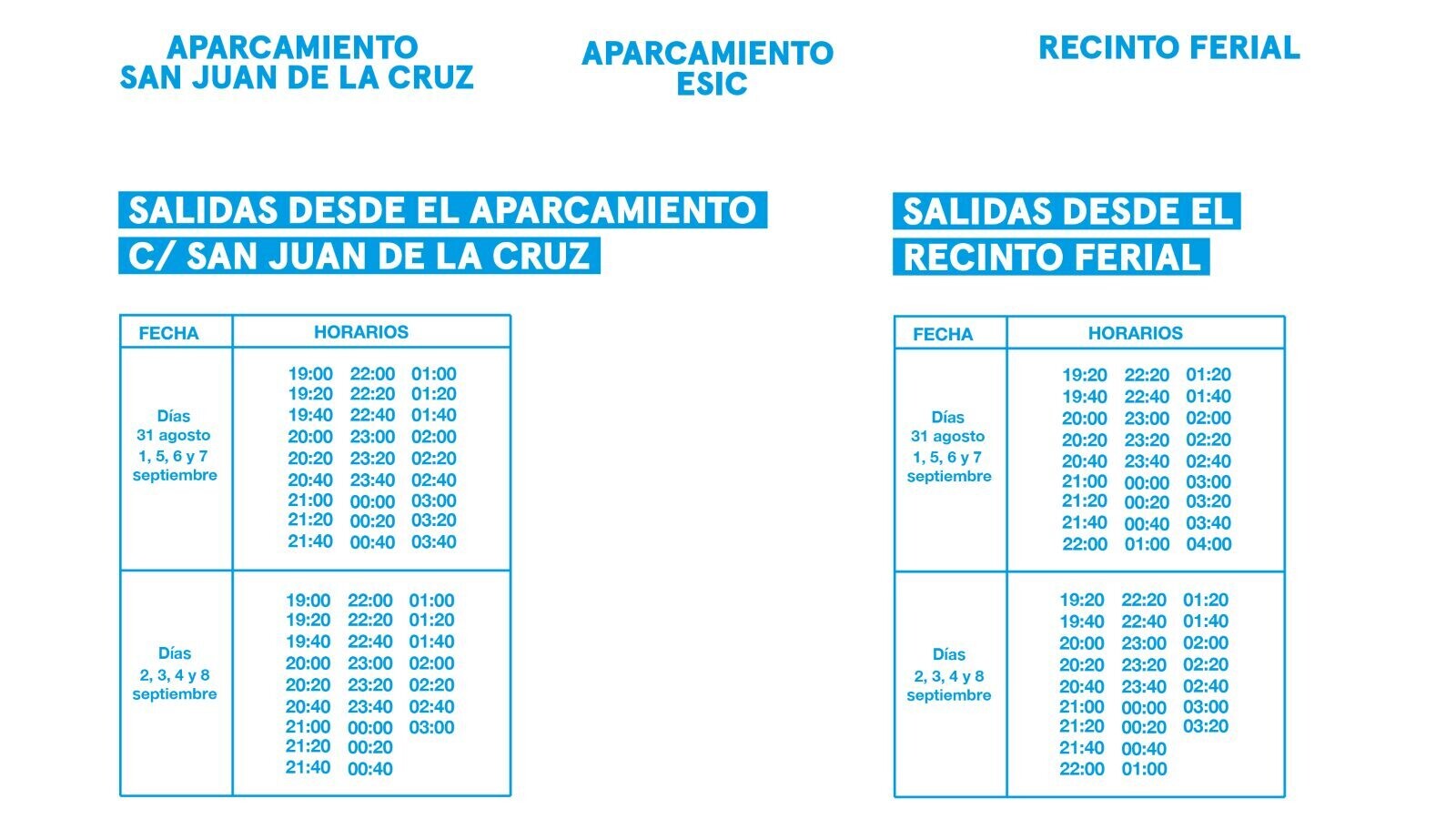 Horarios y recorridos de las lanzaderas de autobuses de las fiestas de Pozuelo